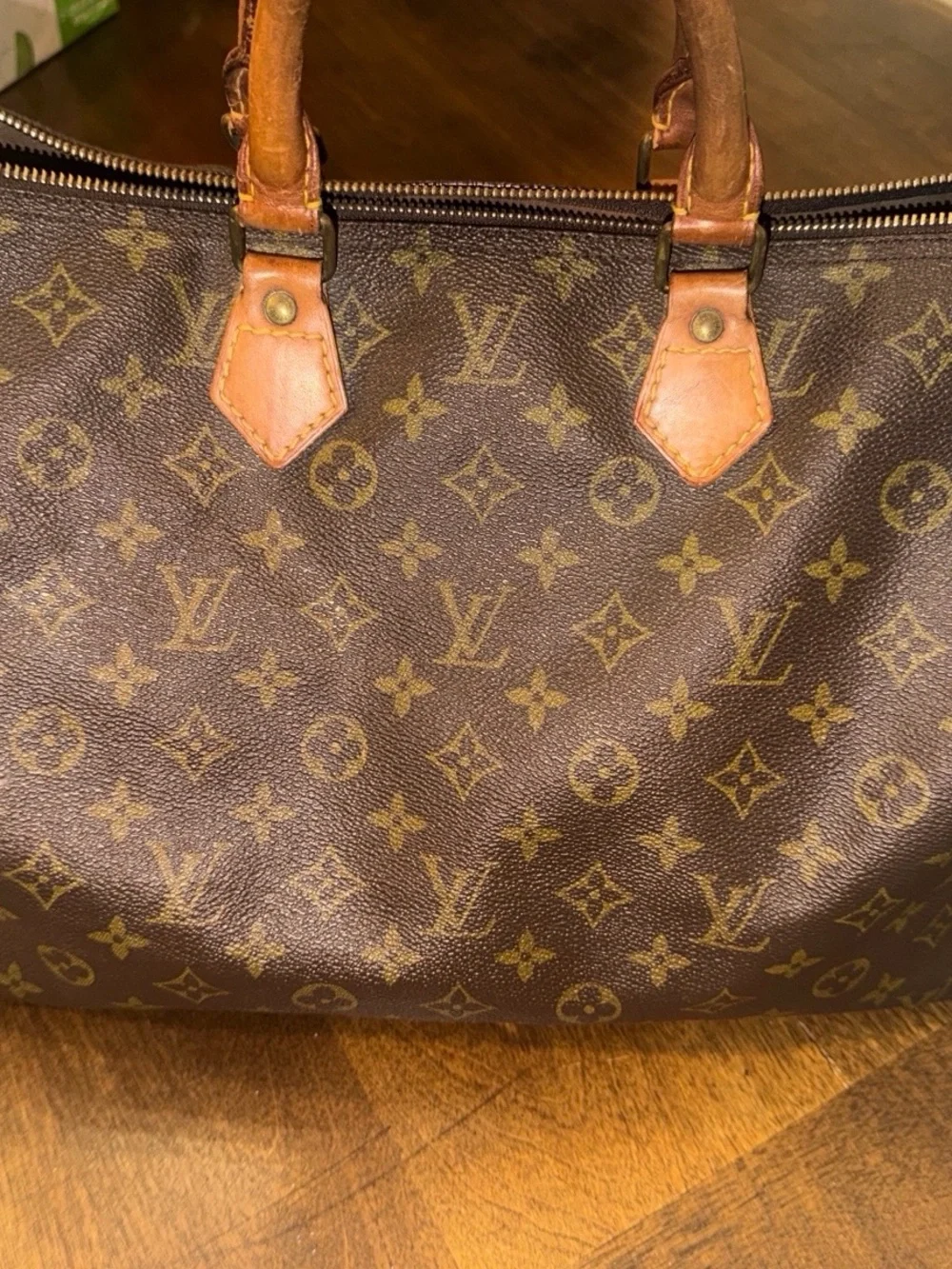 Louis Vuitton Monogram Canvas Satchel in Brown with Tan Trim
